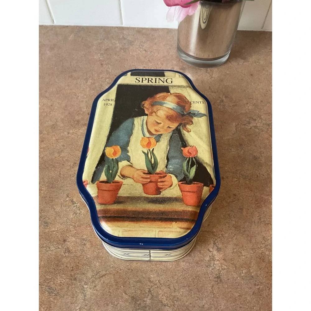 Vintage Good Housekeeping‎ Spring April 1928 Magazine Cover Metal Storage Tin